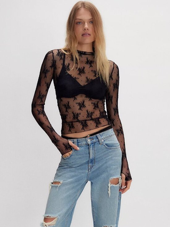 Free People Lady Lux long sleeve lace top - Picture 2 of 10